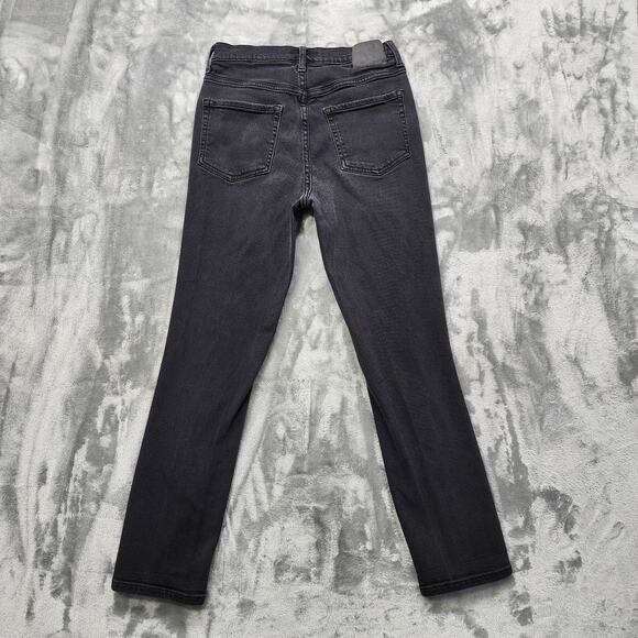 Aeropostale Jeans Womens 6R Faded Black Distressed Ripped Mom High Rise Stretch - Picture 6 of 16